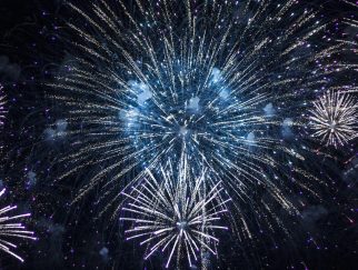fireworks, bright, night